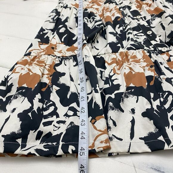 Soft Surroundings Moonglow Midi Dress Sz 12 -3/4 Sleeve Button Up Tiered Floral - Picture 9 of 14